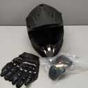 Adult Motocross Dirt Bike Helmet with Goggle, Gloves & Mask - DOT/FMVSS-218 Off-Road Motorcycle & ATV Helmet with Adjustable Sun Visor (Medium, Matte Black-188)