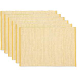 DII Eco-Friendly Fine Ribbed Collection Placemat Set, 13x19, Honey Gold