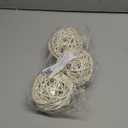 M METERXITY 3-Pack Wicker Rattan Balls 80mm/3.1 Inch Decorative Rattan Balls Orbs Vase Fillers Bowl Fillers for Christmas/Weddings/Thanksgiving/DIY Crafts/Home Decor [White]