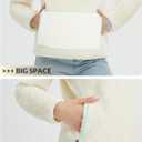 baleaf Women's Quarter Zip Sherpa Fleece Pullover Lightweight Fuzzy Winter Warm Sweatshirt with Zipper Kangaroo Pocket (White, XXL)