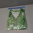 HOMEYEE Women's Summer All Over Print Casual V-Neck T-Shirt Tops with Button Detail (Green, S)