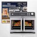Ninja | French Door Premier Air fry Oven | 10-in-1 functions | 20.3-qt capacity | 5-qt Air Fry Basket, Sheet Pan, Wire Rack, Broil Rack | PFAS-free, Dishwasher-Safe Accessories | Black | FO101BK, 15.8"D x 16.53"W x 13.48"H
