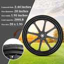Upgraded 20" Flat Free Wheels for rubbermaid Wheelbarrow Tires, Black