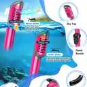 Mask Fins Snorkel Set, Snorkeling Gear for Adults, Panoramic View Snorkel Mask Anti-Fog, Adjustable Dive Flippers, Dry Top Snorkel and Travel Bag, Scuba Gear for Swimming Snorkeling Diving, Pink Black, Small-Medium