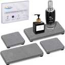 4PCS Water Absorbing Stone Tray for Sink, Fast Drying Stone Sink Tray, Water Absorbent Diatomite Trays, Diatomaceous Coaster, Stones Drying Trays for Bathroom Sinks and Kitchen Counter