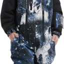 Kids Girls Boys One Piece Snowsuits Ski Suits High Collar Hood Double Zipper Jumpsuits Winter Waterproof Jackets (4T, Black Paint)