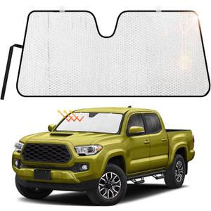 JOYTUTUS Windshield Sun Shade Compatible with 2016-2023 Tacoma 3rd Gen Sunshade Windshield Sun Visor, Foldable Windshield Sun Shield