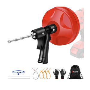 35 FT Drain Snake 2.0 with Double Mode, 10In1 Drain Auger for Sink and Drain Unblocking, Plumbing Snake for Real DYIs (Frosted Red)