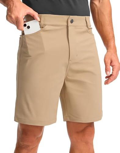Viodia Men's Golf Shorts with Pockets 7 Inch Flat Front Slim Fit Chino Stretch Shorts for Men Summer Casual Dress, Size 40