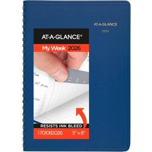 AT-A-GLANCE 2026 Appointment Book Planner, Weekly, 5" x 8", Small, Hourly, Blue (701082026)