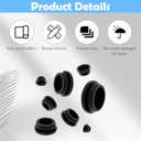 125Pcs Black Rubber Plug Box, Various Sizes of Round Hole Silicone Tool, Rubber Plugs for Round Holes, Silicone Plugs Suitable for Car Wiring Furniture