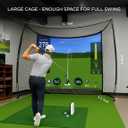 Golf Cage Net with Impact Screen 10 x 8 Ft Golf Hitting Cage with Side Enclosure and Top net to Practice with Simulator at Home Indoor Projector and Launch Monitor Not Included, 10 feet x 8 feet x 5.5 feet