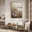 Framed Vintage Rustic Fall Wildflower Landscape Vertical Wall Art, 24x36 In