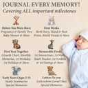 Baby Book Keepsake - Timeless Baby Memory Book for Boy or Girl I First 5 Year I Faux Leather, Gender Neutral, Safari Theme w/Gold Foil Stamp - Baby First Year Book Journal Scrapbook Photo Album Shower