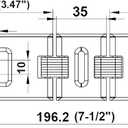 QCAA Extra Heavy Duty Concealed Safety Hasp, Flexible Link, with Hardened Staple, 6-1/4" Single Flexible, Black Coated, 2 Pack