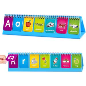 Alphabet Learning Flip Chart Toddler ABC Learning Toys for Kids Ages 3-5, Matching Letter Game Lowercase & Uppercase Alphabet Flash Cards, Kindergarten Preschool Classroom Learning Activities