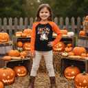 Toddler Halloween Shirts Boys Girls Spooky Pumpkin Skeleton Graphic Sweatshirt Halloween Kids Long Sleeve Tops 2-9 Years (Black4)
