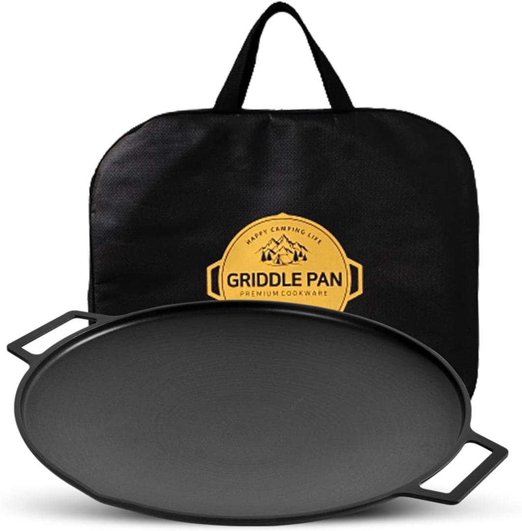 Korean BBQ 1 IH Griddle Grill Pan with Bag, Nonstick Coating, All Stove(Gas, Electric & Induction),Griddle(12in)