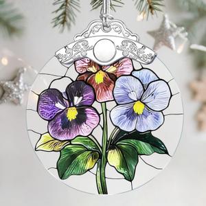 Christmas Ornaments: Stained Glass Ornament, Birth Flower Ornament, Christmas Tree Ornaments & Xmas Tree Decorations Exquisite Holiday Decor, Birth Flower Gifts Perfect Holiday & Xmas Gifts - Feb
