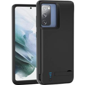 Battery Case for Galaxy S20 FE, 5000mAh Batteri Charging Cases for Samsung Galaxy S20 FE Rechargeable Extended External Backup Power Bank Charger Cover, Add 100+% Extra Juice Black
