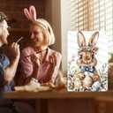 Easter Rabbit Vintage Tin Sign Bunny Decor Metal Sign For Home Bedroom Living Room Wall Plaque 8x12Inch (20X30cm(12*8in))