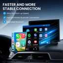 TECXERLLON 9.0" Wireless CarPlay Screen for Car, Android Auto Screen for Car with Backup Camera, Portable Touchscreen car Stereo with GPS Navigation/Mirror Link/Voice Control/Bluetooth/FM/AUX