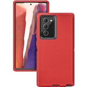 for Samsung Galaxy Note 20 Ultra Case [Shockproof] [Heavy Duty Protective] [3 Layers] Rugged Rubber Protection Cover for Galaxy Note 20 Ultra (Red)
