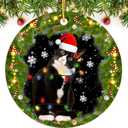 2 x DECORLUXES Set 2 Christmas Ornaments 3.1" - Tuxedo Cat Acrylic Ornament, Black and White Cat Christmas - Black cat Ornament - Christmas Tree Decoration Ornament