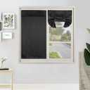 PI Blackout Curtain, Privacy Thermal Insulated French Door Curtain for Glass/Classroom/Sliding Door - Tie up Shade 1 Panel (W34XL40, Black) (34"W x 40"L (Pack of 1))