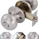 All Keyed Identical Deadbolt Door Knob Combo Set - Single Cylinder Lock With Classic Satin Nickel Exterior Knobs for Entrance and Front Door