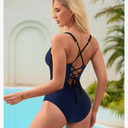 SUUKSESS Womens Tummy Control One Piece Swimsuit Sexy Crisscross Back Bathing Suit Size L