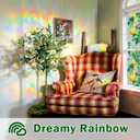 Stained Glass Window Film, Rainbow Privacy, One Way Decorative Tint, Static Cling, Renter Friendly for Home Bathroom Door, 23.5*78.5