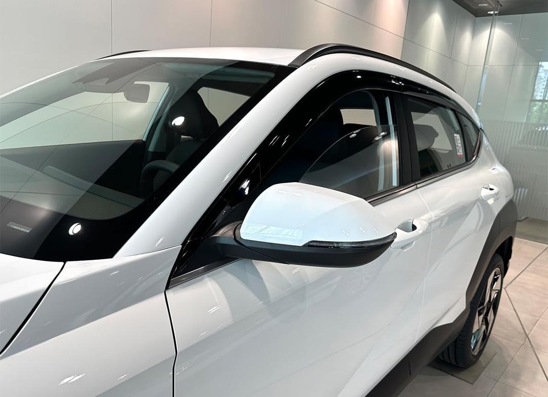 Smoke Tinted Side Window Visor Sun Rain Vent Guard 6p Compatible with 2024 2025 2026 KONA