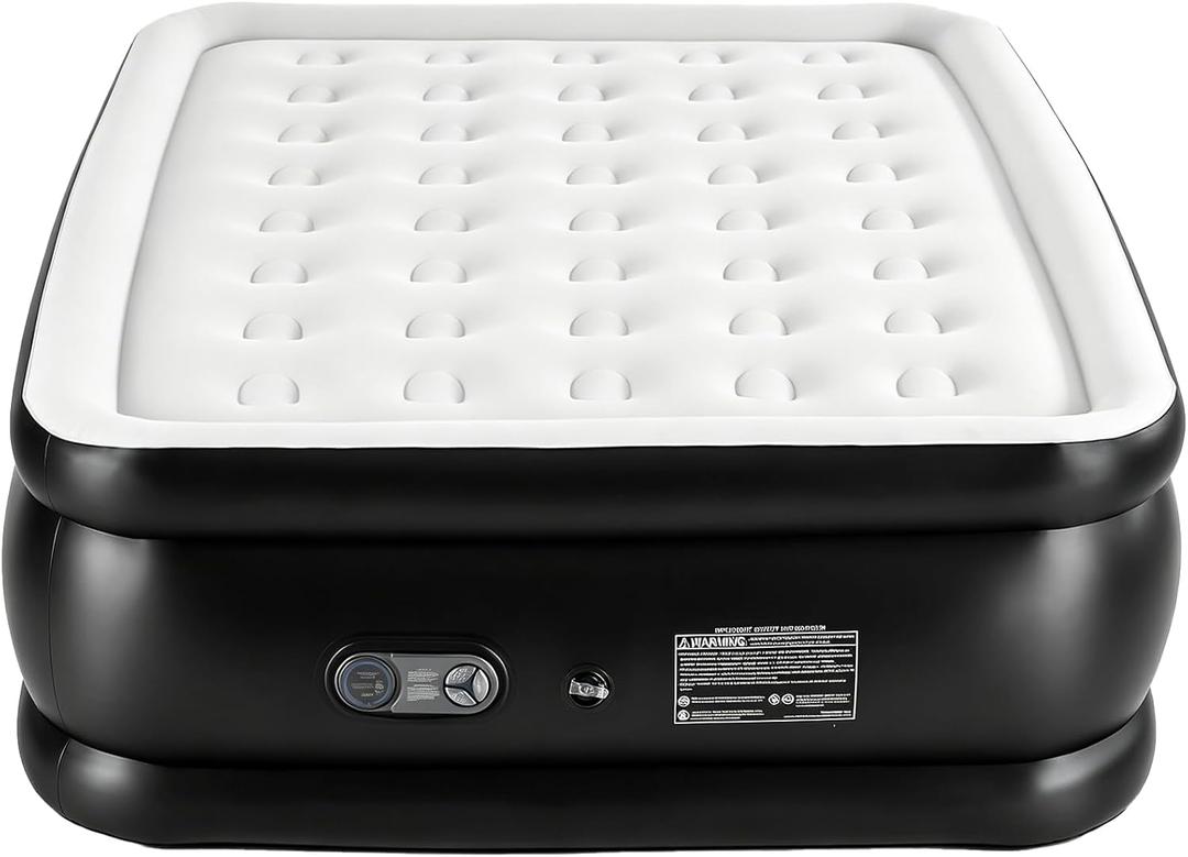 Sweetcrispy Weight Capacity 660 lbs Air Bed, Double Height, Non-Slip Bottom Design, Queen Air Mattress - 18" Inflatable Blow Up Airbed with Built-in High Capacity Pump for Home or Camping