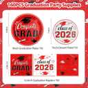 Red Graduation Plates and Napkins 2026, 9 Disposable Paper Plates 7 Dessert Plates, Red Congrats GRAD Class of 2026 Party Supplies Tableware Set for Graduation Party Decorations Serve 50 Guests