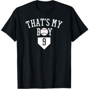 That's My Boy #9 Baseball Number 9 Jersey Baseball Dad & Mom T-Shirt, size XL