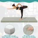 MABOZOO 3 Inch Thick Yoga Mat, Extra Thick Gymnastics Mat With Carrying Handles for Men Women, PU Leather Anti-Tear Fitness Foam Exercise Mat for Yoga, Pilates, Stretching (Gray)