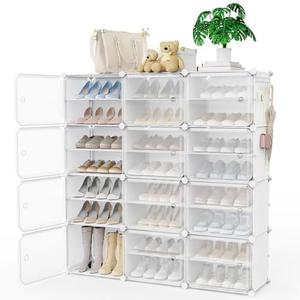 Portable Shoe Rack Shoe Organizer for Closet Entryway 48 Pairs Shoe Rack Organizer with Doors Shoe Storage Organizer Shoe Rack with Cover Shoe Organizer Cabinet Shoe Rack for Closet Entryway Bedroom
