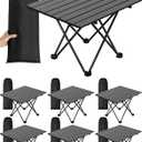 Nuenen 6 Pcs Portable Camping Table Bulk 22 x 17 x 16 Inch Compact Camping Folding Table with Carry Bag for Camp Essentials Hiking Picnic BBQ Cooking Beach Fishing Travel Outdoor Use, 22.44 x 13.19 x 11.61 inches