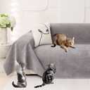 Loiion Cat Scratch Furniture Protector - Anti-Slip, Waterproof Sofa Cover to Keep Cats Off, Pet-Friendly Couch Protectors for 3 Cushion Couch, Gray Anti-Scratch Couch Cover for Pets and Kids 134"X71" (Grey)