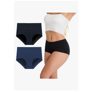 Women's Cotton Underwear High Waisted Panties Soft Underpants (2Pack), Size XL