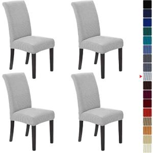 Stretch Chair Covers for Dining Room Set of 2, Removable Washable Dining Room Chair Covers, Dining Chair Slipcovers Seat Protector, Great Home Decor and Banquet Upholstery (Sliver, 4 Pack)