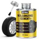 250ml Vulcanizing Cement, Rubber Cement Tire Repair, Fast-Drying, Waterproof All Purpose Rubber Cement Glue with Brush for Car, Motorcycle, Bike, Clear