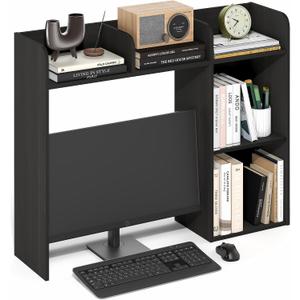 Furinno Classic Desk Shelf, 5-Shelf Desktop Hutch, Book Shelf, 3-Tier Desk Organzier, for Office Supplies, Office Desk Accessories, for Home Office, College, Dorm, Espresso, 5 Shelves