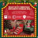 WDZREE Premium Large Christmas Ornament Storage,Box with Side Open, Drawer Style Trays - 3" Compartment, 4 Trays, Keeps 64 Holiday Ornaments -Made of Durable 600D Oxford Fabric Tear-Proof Material (Red)