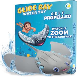 Swimming Pool Toys for Kids: Stingray Pool Torpedo Swim Toy - Self Propelled Water Toy Glides Underwater - Best Water Games & Outdoor Gifts for Boys & Girls - Diving Toys For Kids Ages 5 6 7 8 9 10 +