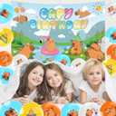 Capybara Birthday Party Backdrop Balloons - Including 1 Pcs Capy Birthday Backdrop(59x39.3 inch), 16 Pcs Colorful Balloons Decorations for Capybara Theme Animals Party Supplies Decor
