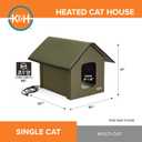 K&H Pet Products Heated Outdoor Cat House for Outside Pets in Winter, Weatherproof Outdoor House for Ferals, Insulated Kitty Shelter, 2 Doors, Waterproof Heated Cat Bed, Safety Listed - Olive/Olive