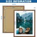 Hongkee 22x28 Frame Set of 2, Rustic Brown Wood Style - Display 18x24 Picture Frame with Mat or 22 x 28 Poster Frame without Mat, Wall Mounting Horizontal and Vertical