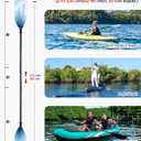 WONITAGO Adjustable Kayak Paddle with Carbon Fiber Shaft and Nylon Blade, Snow Mountain White, 210-230 cm/82-90"